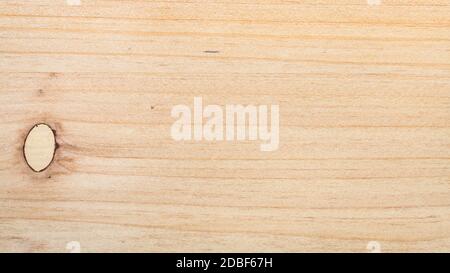 panoramic wooden background - unpainted pre finished pine plank close up Stock Photo