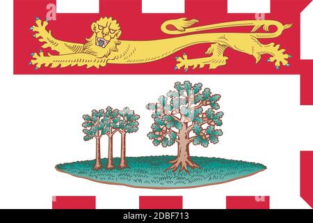 flag of Canadian state Prince Edward Island Stock Vector