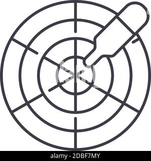 Color wheel icon, linear isolated illustration, thin line vector, web design sign, outline concept symbol with editable stroke on white background. Stock Vector