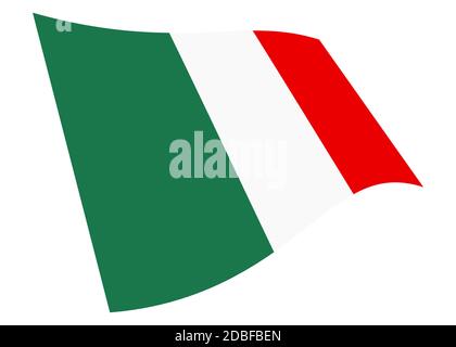 An Italy waving flag graphic isolated on white with clipping path Stock Photo