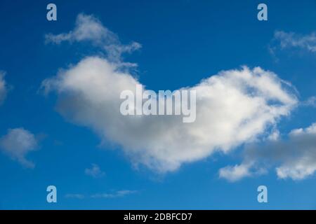 Heart shaped clouds Stock Photo