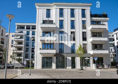 New white multi-family house seen in Berlin, Germany Stock Photo