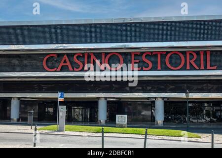 Casino Estoril Sign Estoril Portugal, Estoril Casino Is One Of The Largest Casinos In Europe And Ian Fleming Was Inspired By It For His Casino Royale Stock Photo