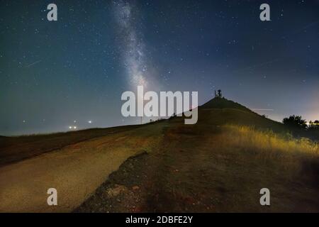 Starry night. Milky way on the mountain Stock Photo