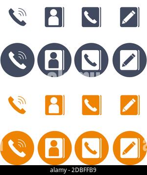 Set of flat icons vector for web design and mobile. EPS 10 Stock Vector
