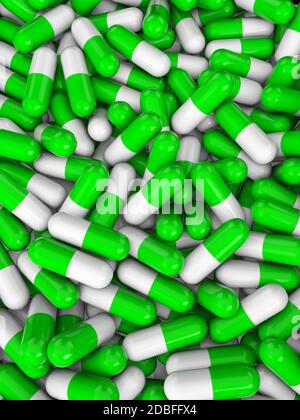 Background formed by capsule pills. 3d illustration. Stock Photo