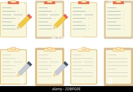 Set of flat document, folders icons vector for web design and mobile. EPS 10 Stock Vector