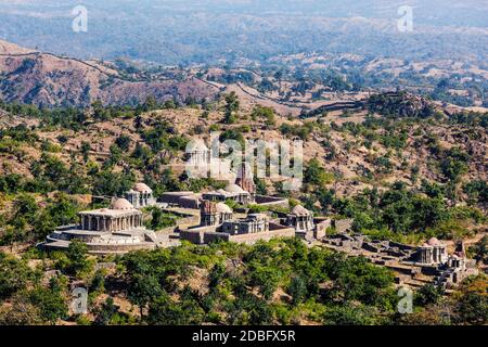 Hindu temples inside Kumbhalgarh fort. Rajasthan, India Stock Photo