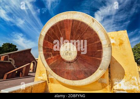 Narivalaya Yantra - Sundial in Jantar Mantar - ancient observatory. Jaipur, Rajasthan, India Stock Photo