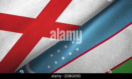 Northern Ireland Saint Patrick's Saltire and Uzbekistan two flags Stock Photo