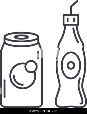 Cola concept icon, linear isolated illustration, thin line vector, web design sign, outline concept symbol with editable stroke on white background. Stock Vector