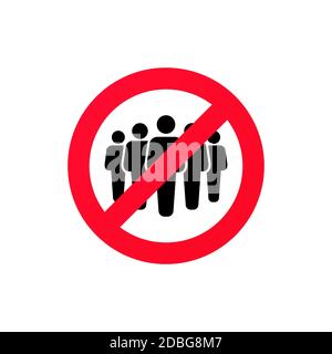No crowd sign. Social distancing. Avoid crowds. Keep your distance. Vector on isolated white background. EPS 10 Stock Vector