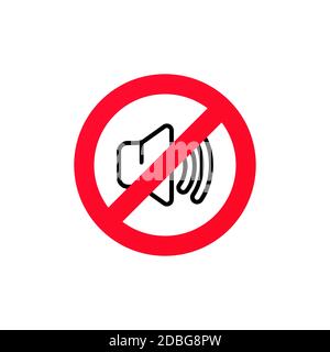 No sound sign. Silent mode icon. Vector on isolated white background. EPS 10 Stock Vector