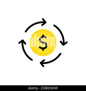 Money transfer service sign. Dollar conversion icon. Vector on isolated white background. EPS 10 Stock Vector