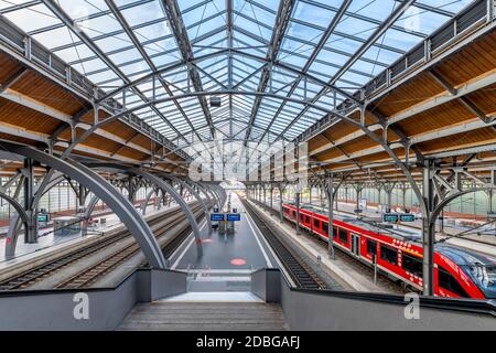 Lubeck Hauptbahnhof - main railway station. Stock Photo