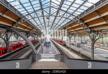 Lubeck Hauptbahnhof - main railway station. Stock Photo