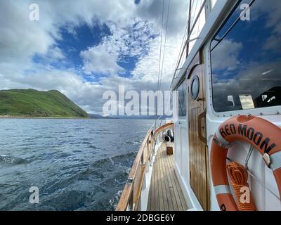 Cruising by the Movern Peninsula on Red Moon Cruises in Scotland Stock Photo