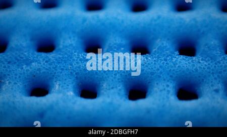 Close up of a blue tablecloth Stock Photo