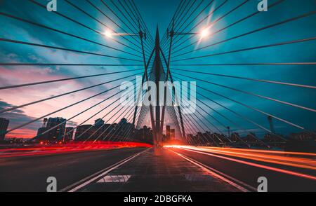 Seri Wawasan Bridge located in Putrajaya, Malaysia Stock Photo