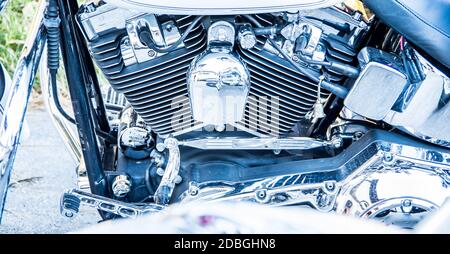 motorcycle - engine in clean high gloss Stock Photo