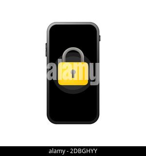 Lock smartphone icon. Secure code. Element of cyber security icon for mobile concept and web apps. Lock in a smart phone can be used for web and Stock Vector