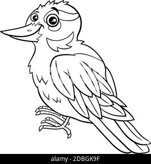 Funny Little Bird Coloring Page for Kids Gráfico por