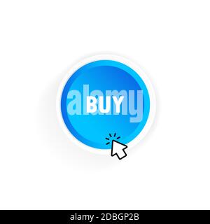 Buy button with cursor. Vector on isolated white background. EPS 10 Stock Vector