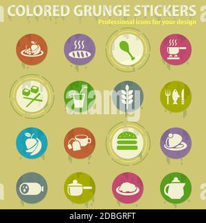 food and kitchen web icons for user interface design Stock Photo