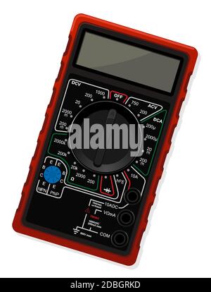 Digital multimeter. Vector illustration. Isolated on white background ...