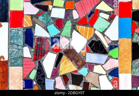 Abstract colorful mosaic grunge background of broken tiles Stock Photo