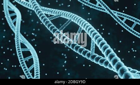 DNA molecules 3d render abstract background Stock Photo