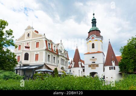 Krems Steinertor landmark. Small town at the Danube River in Lower Austria Stock Photo