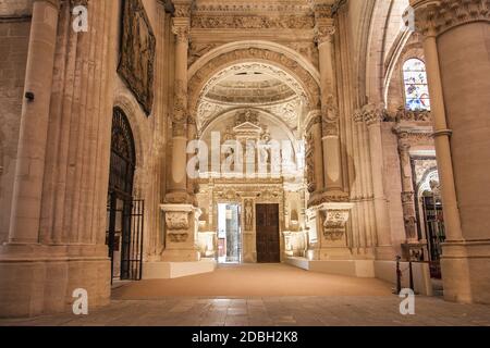 Jamete Arch in the Cathedral of Santa Maria in Cuenca, Spain. Stock Photo