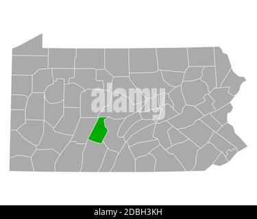 Map of Blair in Pennsylvania Stock Photo