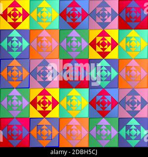 Seamless pattern from rhombuses in paper cut style. Vector illustration Stock Vector