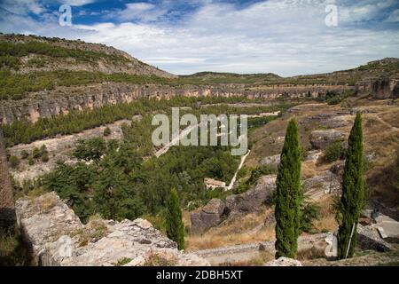 Canyon of the Jucar from the Castle Viewpoint, Cuenca, Spain. Stock Photo