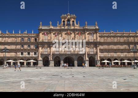 Salamanca, Spain - August 23, 2020: Plaza Mayor of Salamanca, Spain. Stock Photo