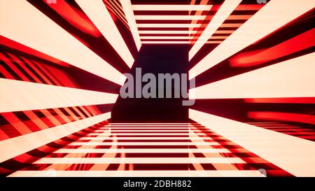 abstract background with red and white lines, 3d rendering Stock Photo