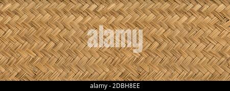 Woven light bamboo mat texture background banner Stock Photo