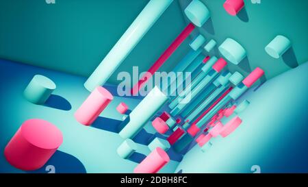 abstract background design with colorful pipes, 3d rendering Stock Photo