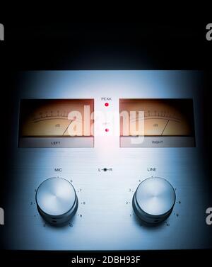 Retro Hi-Fi.Saturated audio signal concept Stock Photo