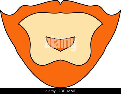 Goatee Icon. Editable Outline With Color Fill Design. Vector Illustration. Stock Vector