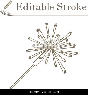 Party Sparkler Icon. Editable Stroke Simple Design. Vector Illustration. Stock Vector