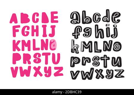 Vector font and alphabet. Abc, english letters. Stock Vector