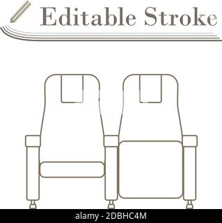 Cinema Seats Icon. Editable Stroke Simple Design. Vector Illustration. Stock Vector