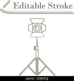 Stage Projector Icon. Editable Stroke Simple Design. Vector Illustration. Stock Vector