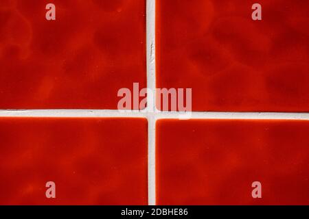 Contemporary Red Tile glossy mosaic material Stock Photo