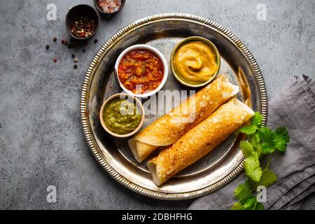 Traditional Indian Dosa Stock Photo