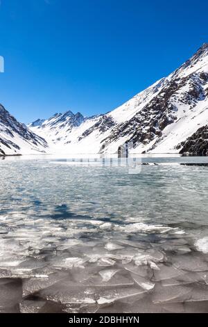 ski in chile on a sunny day with lots of snow. South America. Stock Photo