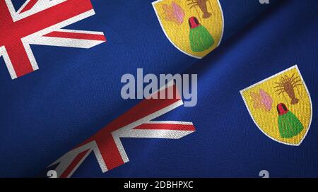 Turks and Caicos Islands two flags Stock Photo